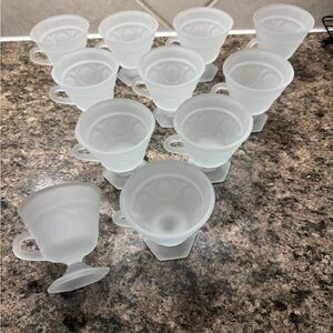 Indiana Glass Tiara Exclusive Frosted Satin Provincial Lexington Punch/Tea Cups